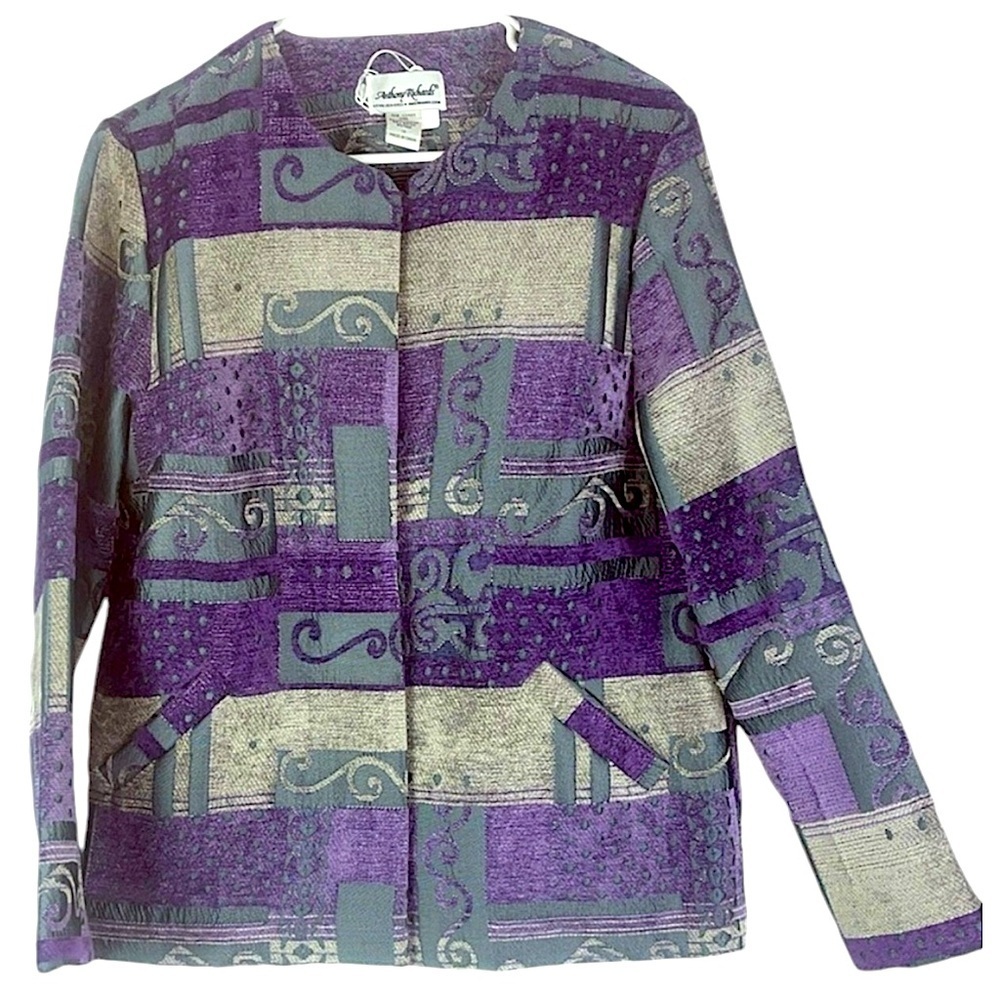 Anthony Richards multi-texture open face jacket Sz 14